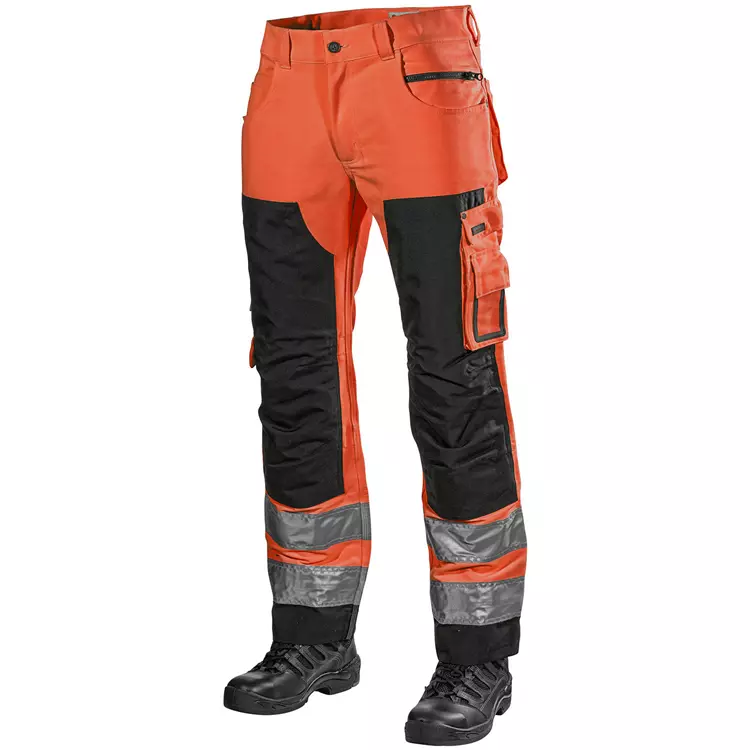 L.Brador Arbeitshose 129PB, Hi-Vis Orange/Schwarz – Bild 2