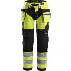 Snickers Workwear Snickers FlexiWork Stretch Handwerkerhosen, Hi-vis gelb/marine