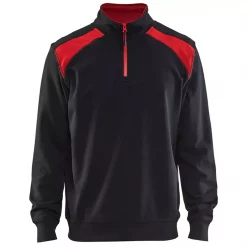 Blåkläder Unite Half-Zip Sweatshirt/Arbeitshemd, Dunkel Marine Blau/Schwarz