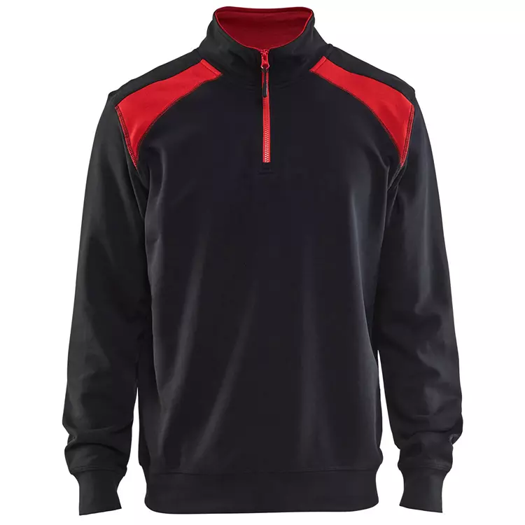 Blåkläder Unite Half-Zip Sweatshirt/Arbeitshemd, Schwarz/Kobaltblau