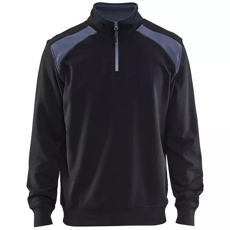 Blåkläder Unite Half-Zip Sweatshirt/Arbeitshemd, Schwarz/Kobaltblau – Bild 9