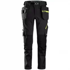 Snickers Workwear Snickers FlexiWork Stretch Handwerkerhosen full stretch, Apfelgrün/Waldgrün Schwarz/gelb