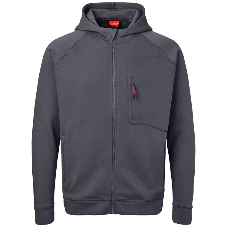 Kansas Icon X Kapuzenpullover mit Reißverschluss, Dunkelgrau – Bild 3