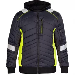 Engel Workwear Engel 2-i-1 Cargo Jacke, Schwarz/Grün Grau/rot