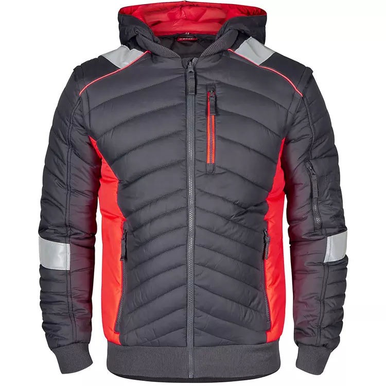 Engel Workwear Engel 2-i-1 Cargo Jacke, Schwarz/Grün Grau/rot – Bild 4