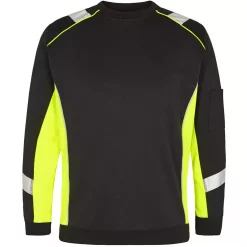 Engel Workwear Engel Cargo Sweatshirt, Schwarz/Grün Blue Ink/gelb