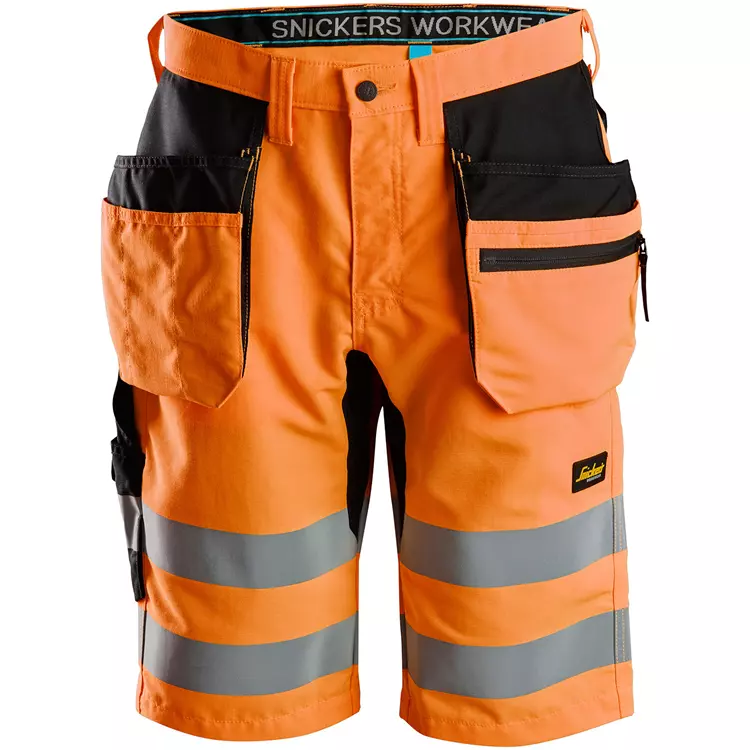 Snickers Workwear Snickers LiteWork Handwerkershorts, Hi-Vis Orange/Schwarz