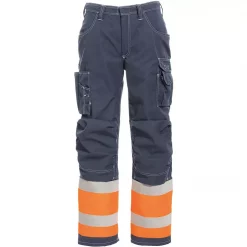 Tranemo Workwear Tranemo Aramid Arbeitshose, Marine/Hi-Vis Rot