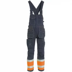 Tranemo Workwear Tranemo Aramid Handwerkerlatzhose, Marine/Hi-Vis gelb