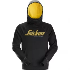 Snickers Workwear Snickers AllroundWork Logo Kapuzenpullover, Hellgrau meliert/Schwarz