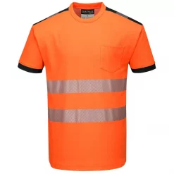 Portwest PW3 T-Shirt, Hi-Vis Gelb/Dunkel Marine