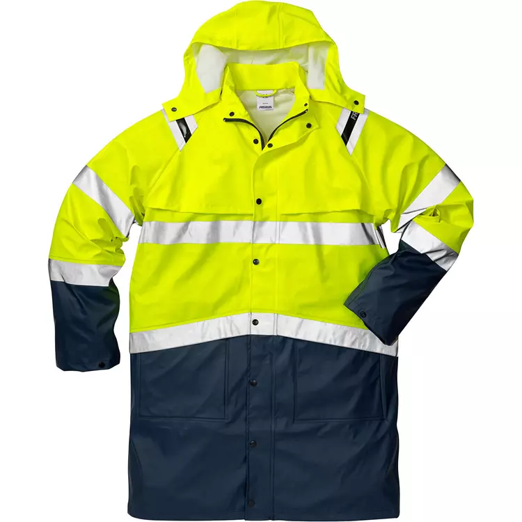 Fristads Regenjacke 4634, Hi-Vis gelb/marine – Bild 2