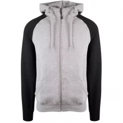 YOU Bronx Raglan Unisex Kapuzensweatshirt, Graumelange/coke melange