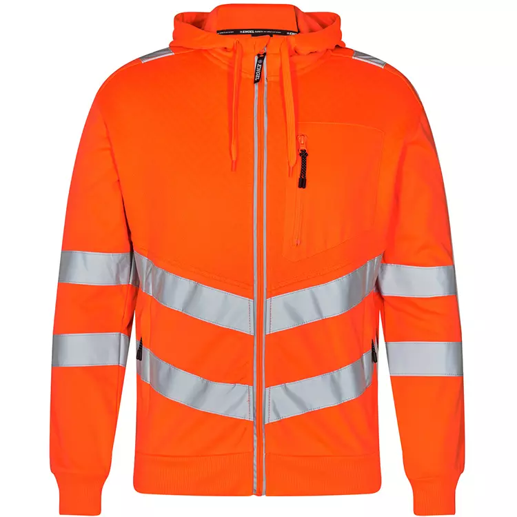 Engel Workwear Engel Safety Hoodie, Hi-vis Rot/Schwarz