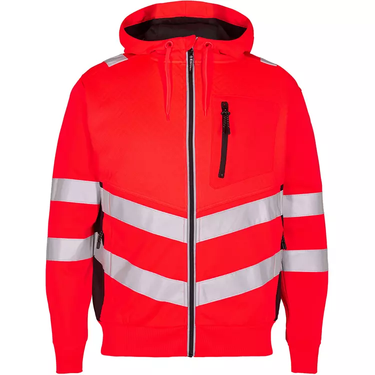Engel Workwear Engel Safety Hoodie, Hi-vis Rot/Schwarz – Bild 5