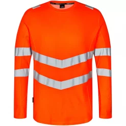 Engel Workwear Engel Safety langärmliges T-Shirt, Hi-Vis Orange/Grün