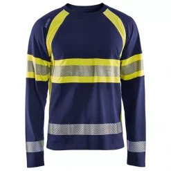 Blåkläder langärmliges T-Shirt, Schwarz/Hi-Vis Gelb