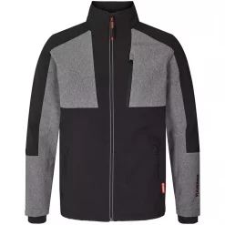 Kansas Apparel Softshelljacke, Schwarz/Grau melange