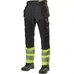 L.Brador Handwerkerhose 1100PB, Weiss/Hi-vis Gelb