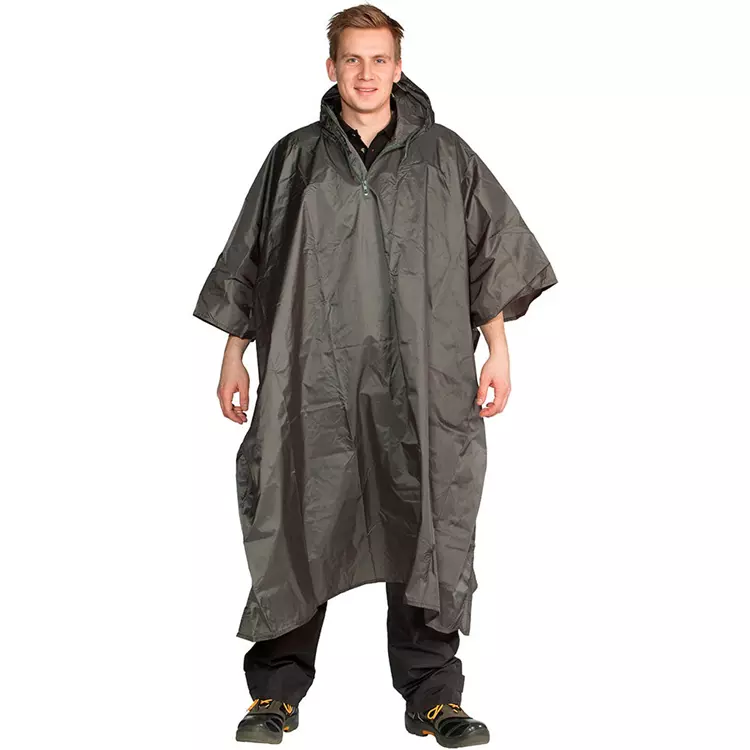 Ocean Poncho Regencape, Olivgrün Schwarz