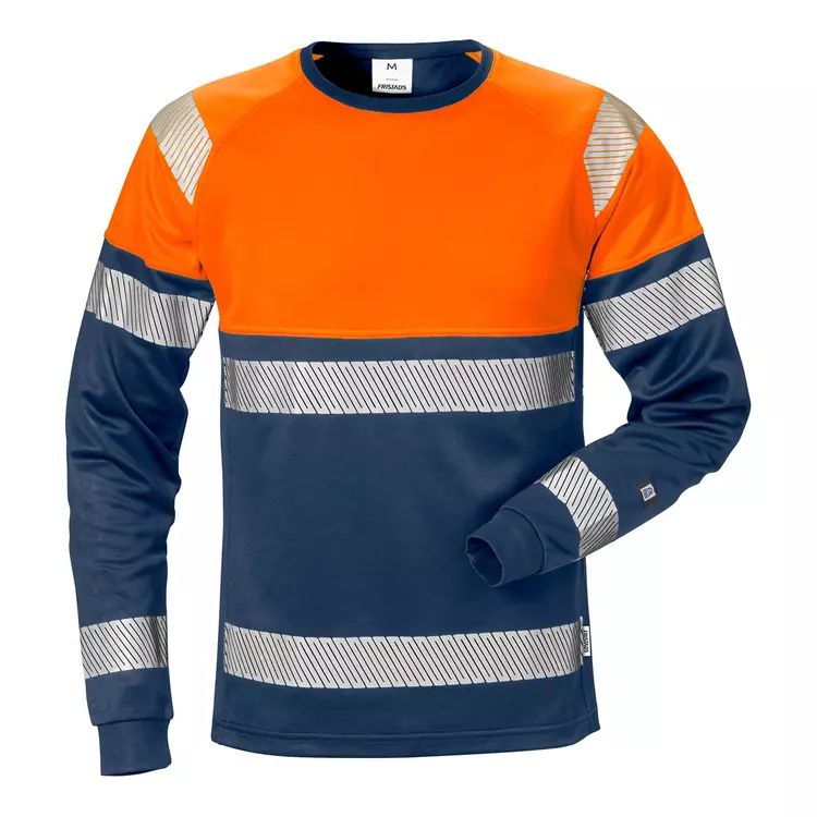 Fristads langärmliges T-Shirt 7519, Hi-vis Orange/Marine – Bild 3