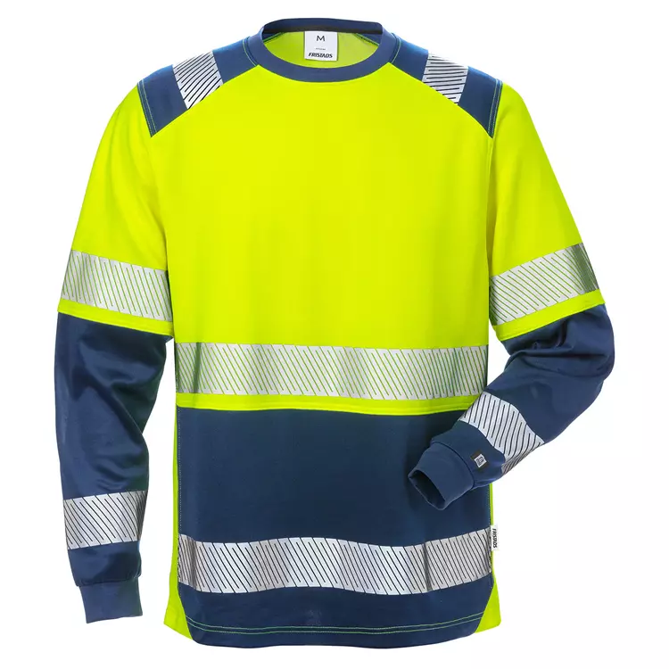 Fristads langärmliges T-Shirt 7457, Hi-vis Orange/Marine