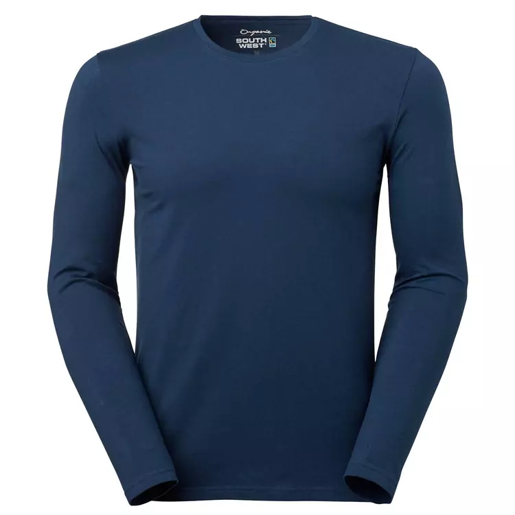 South West Leo Bio langärmliges T-Shirt, Dunkelgrau Meliert – Bild 2