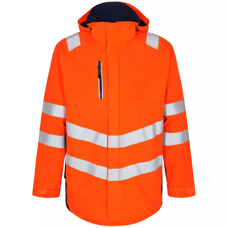 Engel Workwear Engel Safety Parka Shelljacke, Gelb/Blue Ink – Bild 5