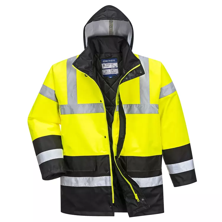 Portwest Wasserdicht Parka, Hi-vis Gelb/Grün Hi-vis Gelb/grau – Bild 4