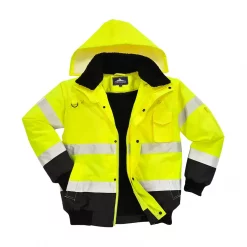 Portwest 3-i-1 Pilotenjacke m. abnehmbaren Ärmeln, Hi-vis Orange/Marine