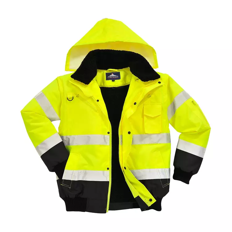 Portwest 3-i-1 Pilotenjacke m. abnehmbaren Ärmeln, Hi-vis Orange/Marine