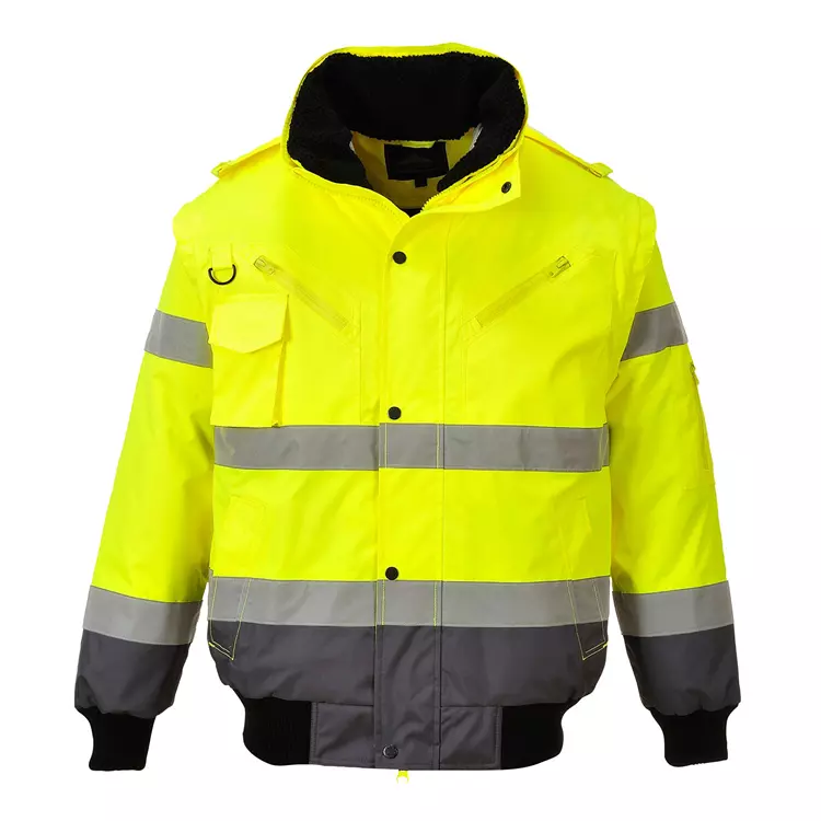 Portwest 3-i-1 Pilotenjacke m. abnehmbaren Ärmeln, Hi-vis Orange/Marine – Bild 2