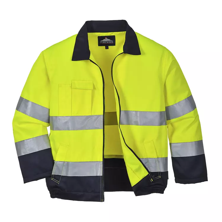 Portwest Arbeitsjacke, Hi-vis Orange/Marine – Bild 2