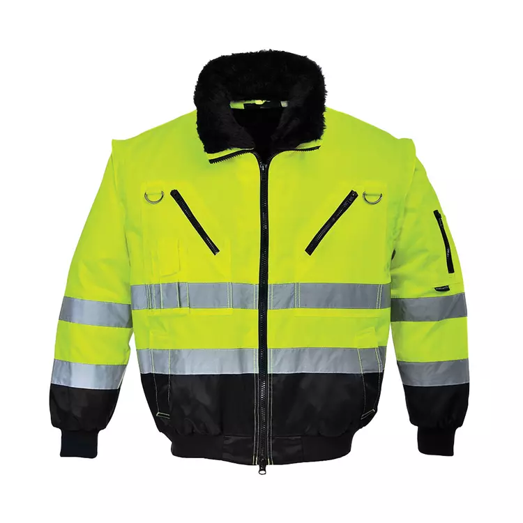 Portwest 3-i-1 Pilotenjacke, Hi-Vis gelb/marine – Bild 2