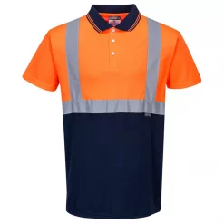 Portwest Poloshirt, Hi-vis Orange/Marine