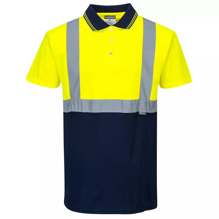 Portwest Poloshirt, Hi-vis Orange/Marine – Bild 2
