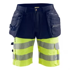 Blåkläder Stretch Handwerkershorts, Schwarz/Hi-Vis Gelb