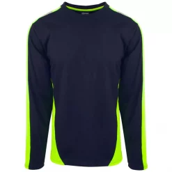 YOU Scranton langärmliges Pro T-Shirt, Marine/Hi-Vis gelb