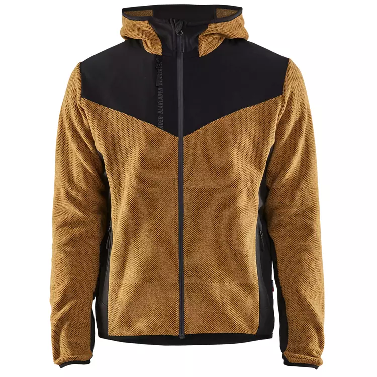 Blåkläder Softshell Strickjacke, Herbstgrün/Schwarz Honiggelb/schwarz – Bild 3