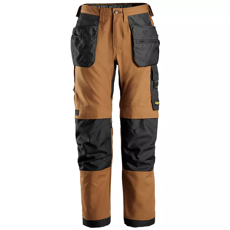 Snickers Workwear Snickers AllroundWork Canvas+ Handwerkerhose, Braun/Schwarz – Bild 2