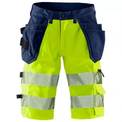 Fristads Handwerkershorts 2509 PLU, Hi-Vis gelb/marine