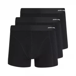 Jack & Jones JACBASIC 3er Pack Bambus Boxershorts, Schwarz