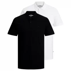 Jack & Jones JJEBASIC Poloshirt 2er Pack, Schwarz/Weiß Schwarz/weiß