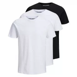 Jack & Jones JJEORGANIC T-shirt 3er Pack, Weiß/Schwarz Weiß/schwarz