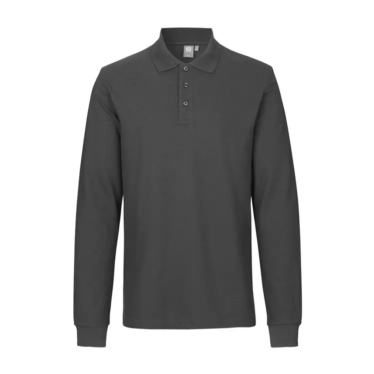 ID Identity ID Langärmliges Poloshirt mit Stretch, Anthrazit – Bild 6