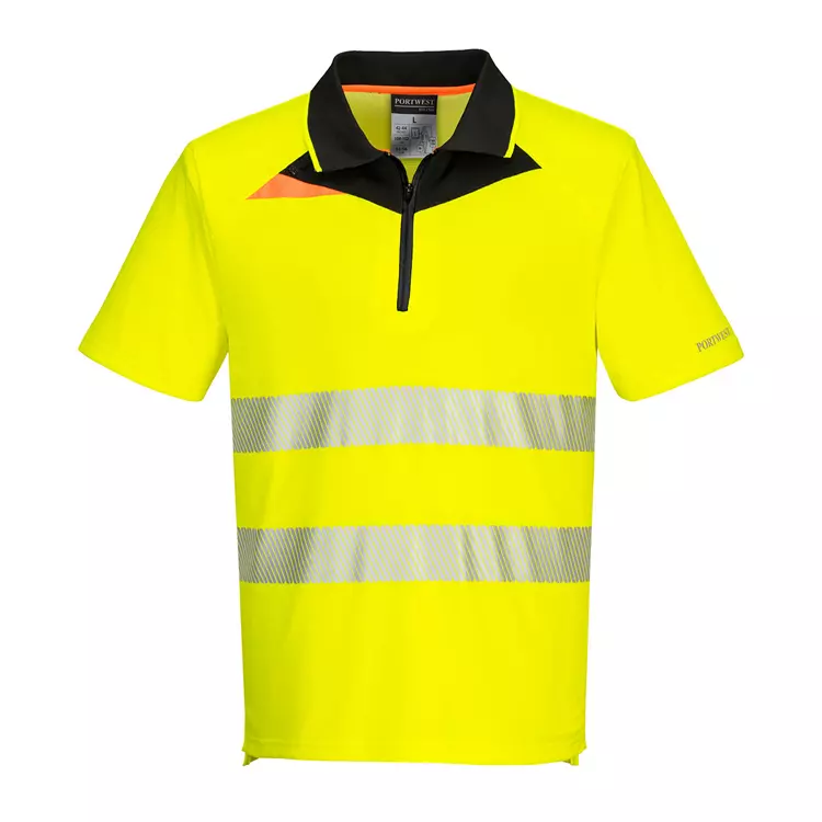 Portwest DX4 Poloshirt, Hi-Vis Orange/Schwarz – Bild 2