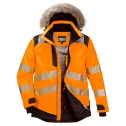 Portwest - PW3 Winterjacke, Hi-Vis Orange/Schwarz