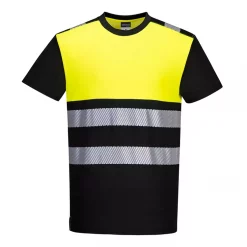 Portwest PW3 T-Shirt, Hi-Vis Schwarz/Gelb