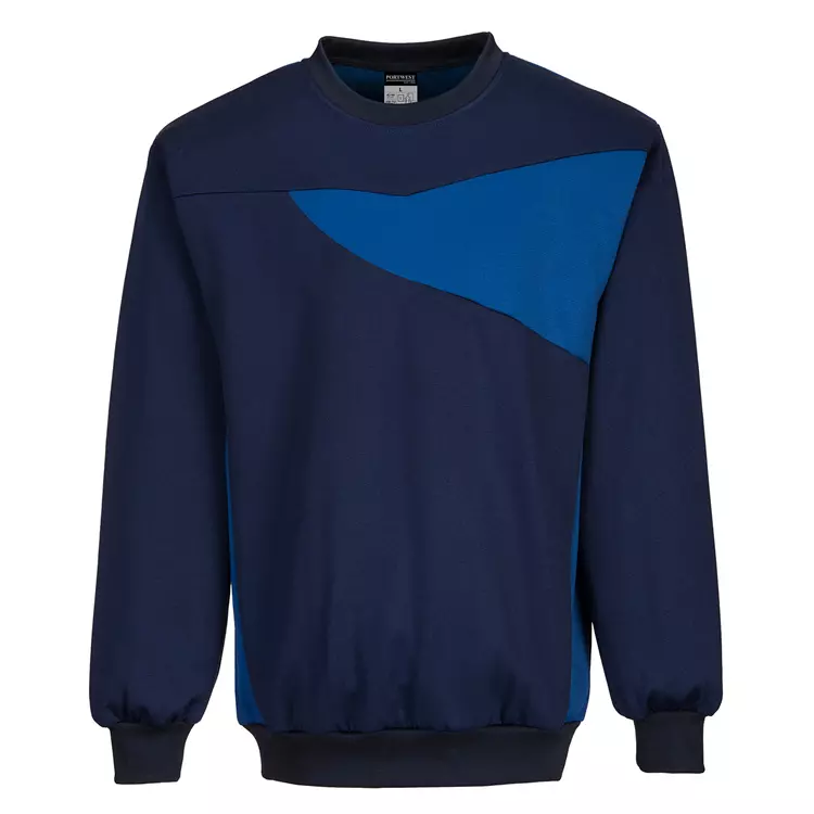 Portwest PW2 Sweatshirt, Marine/Königsblau Schwarz/grau – Bild 2