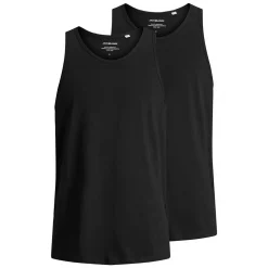 Jack & Jones JABASIC 2er Pack Unterhemd, Schwarz